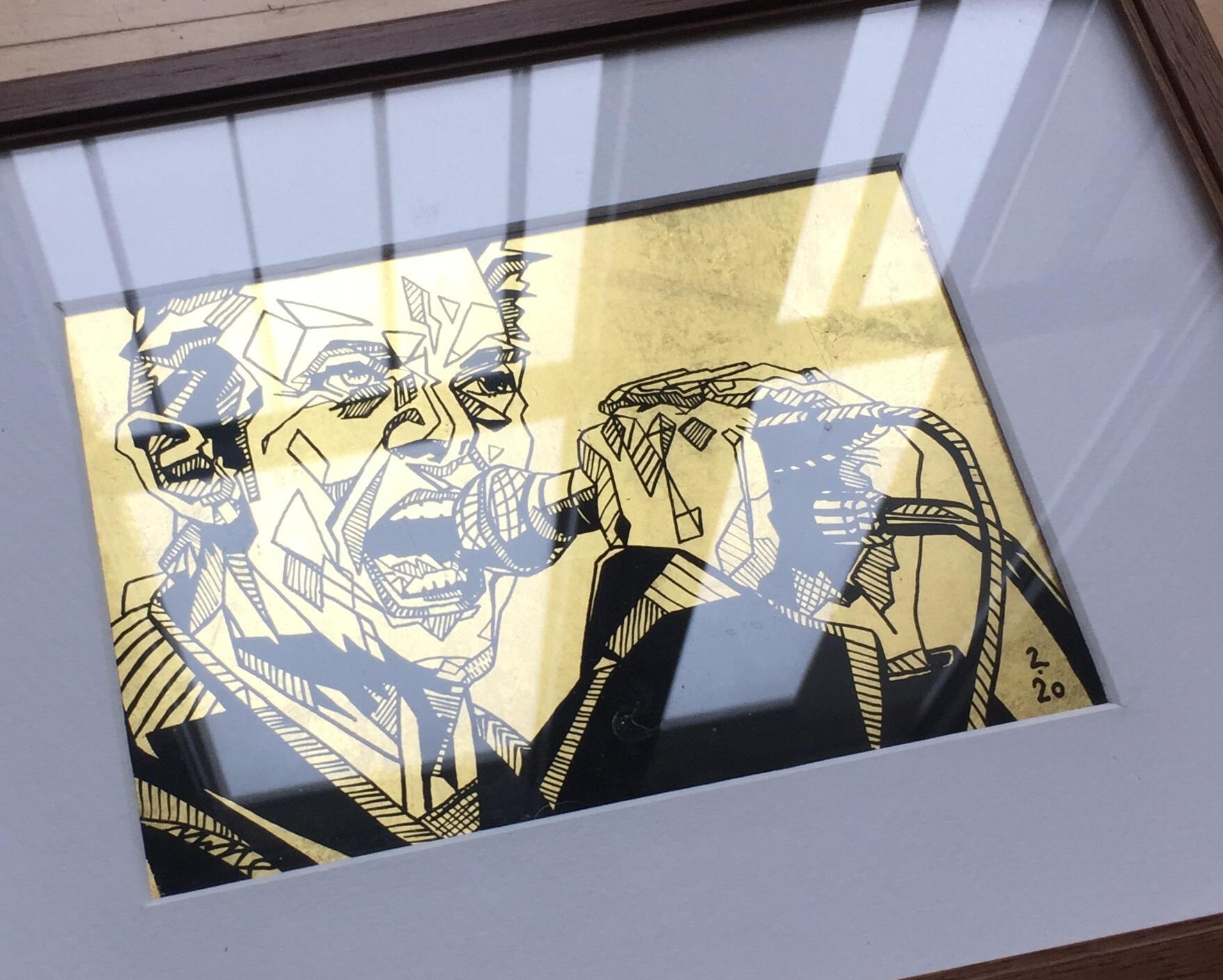 David Bowie Hinterglasvergoldung