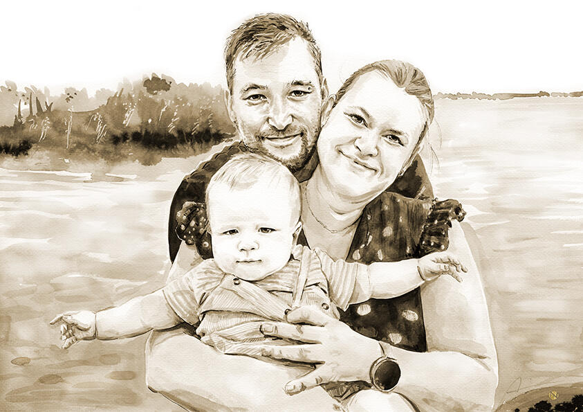 Familienportrait Sepia Familienportrait Sepia