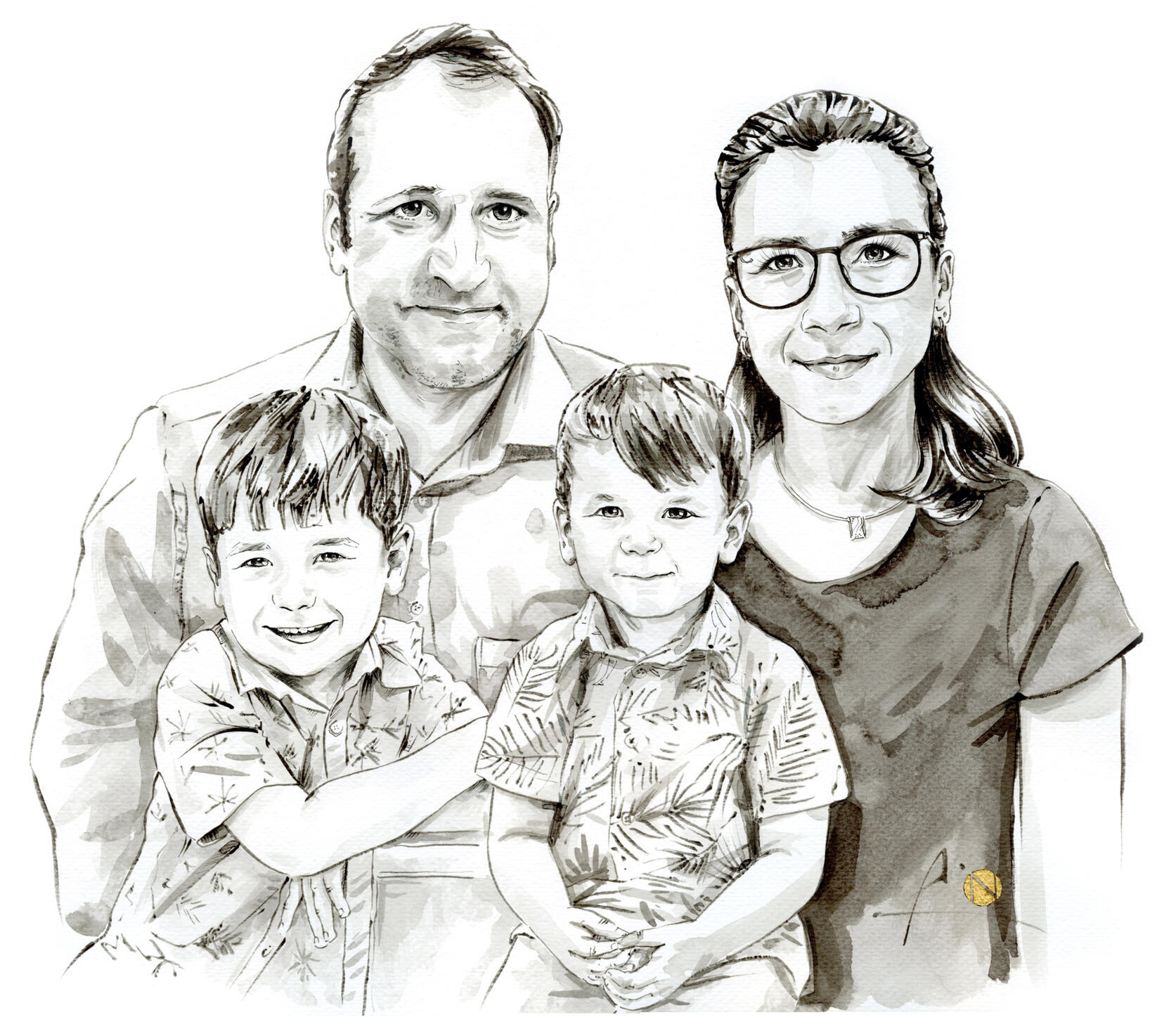 Familienportrait SW Familienportrait SW